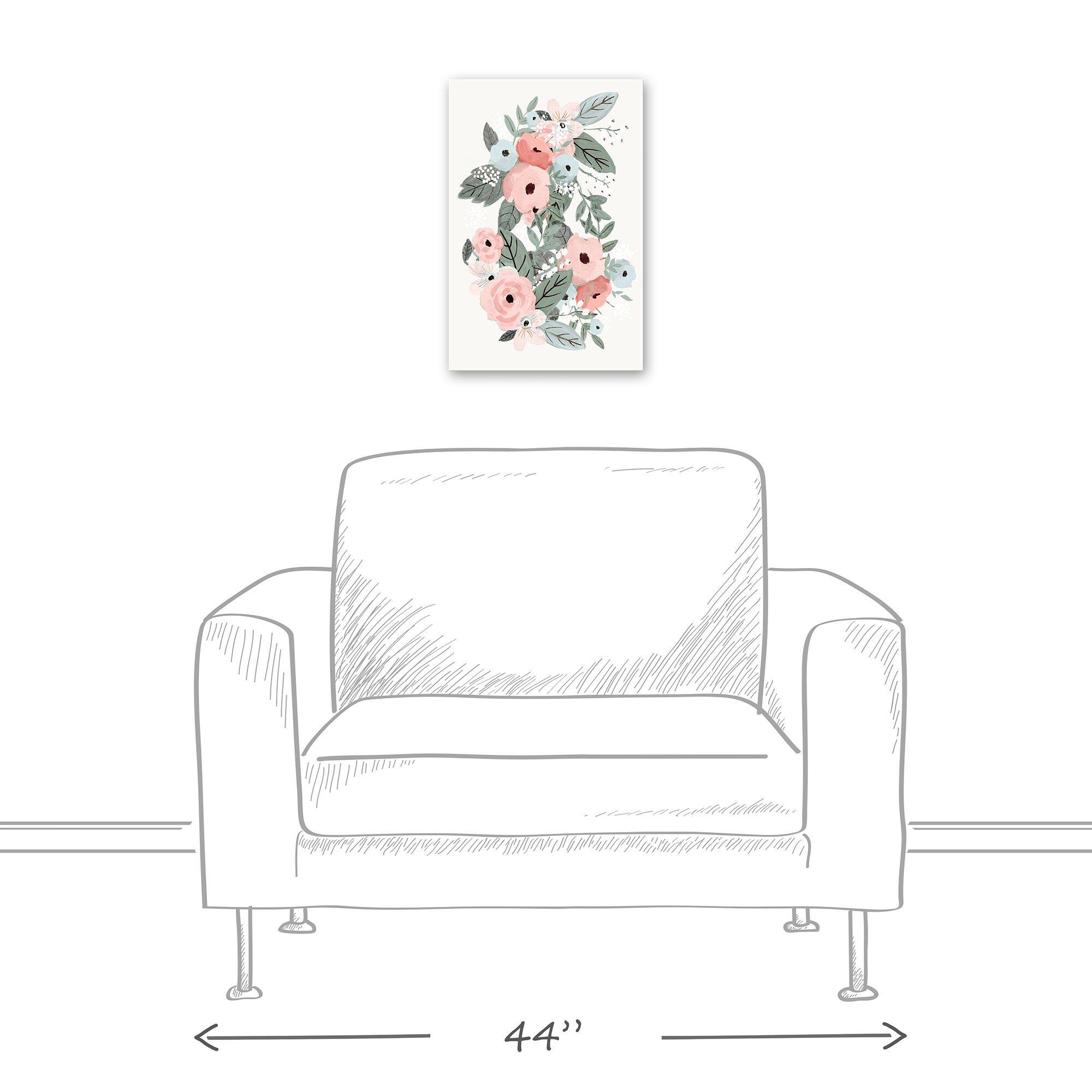 Painted Pastel Flowers 12" x 18" Canvas Wall Art